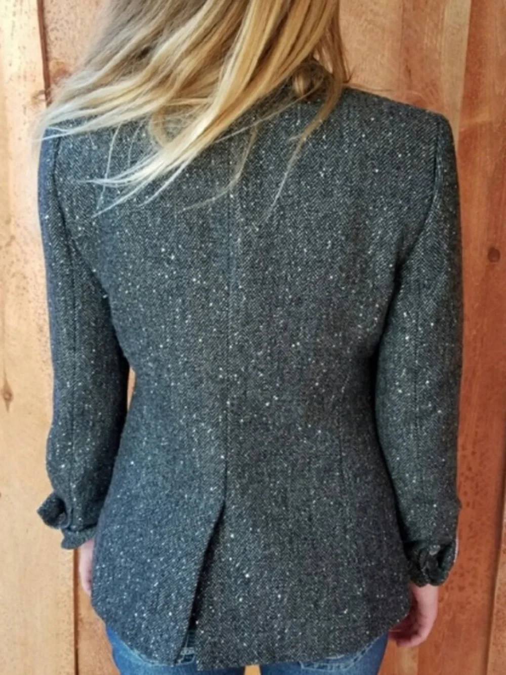 J. Crew Campbell Donegal Sparkle Charcoal Herringbone Career Blazer Size 6